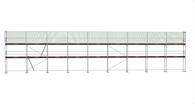 179,6m² Gerüst neu kaufen 27x6m Baugerüst Dachfanggerüst Stahlgerüst Dachfanggerüst Scaff24