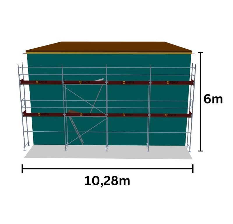 66,82m² Alu Gerüst 10x6m – Fassadengerüst Alugerüst kaufen Gerüst-Set MyScuff