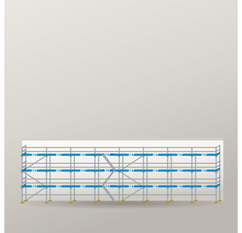 Fassadengerüst 24,56 x 8 m | 208,76 m² | Alu / Aluminium | S73 Fassadengerüst Scaff24