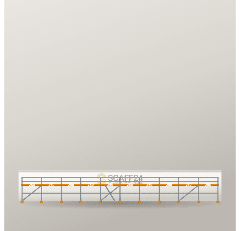 Fassadengerüst 25 x 4 m | 112,5 m² | Stahl / Holzbelag | R65 Fassadengerüst Scaff24