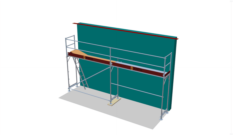 Fassadengerüst 5 x 4 m | 22,5 m² | Stahlgerüst | Neu | SL74 Fassadengerüst Scaff24