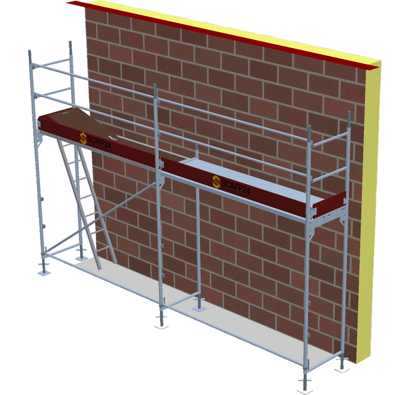 Fassadengerüst 5,14 x 4 m | 23,13 m² | Stahl / Stahlboden | S73 Gerüst Scaff24