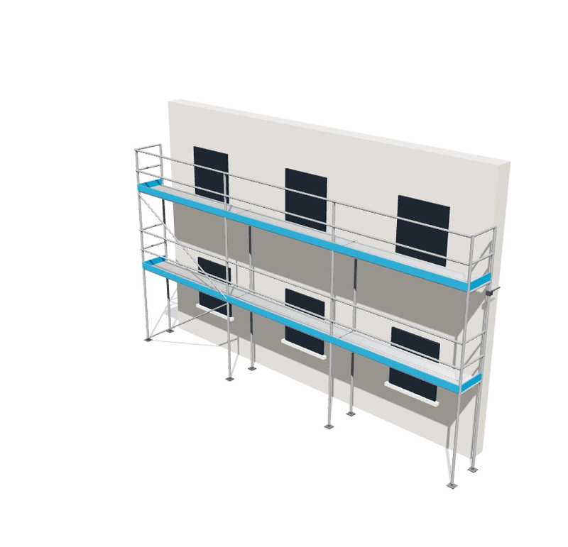 Fassadengerüst 9,21 x 6 m | 59,86 m² | Alu / Aluminium | S73 Fassadengerüst Scaff24
