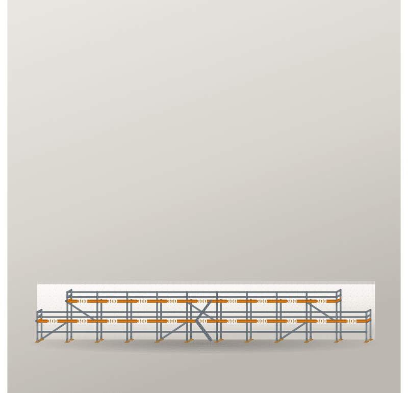 Giebelgerüst 33 x 6 m | 136,5 m² | Stahl / Holzbelag | RUX65 Giebelgerüst Scaff24