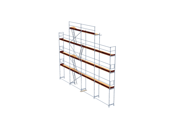 Giebelgerüst mit Stahlrahmen und Holzböden 120m² Giebelgerüst 90qm MyScuff