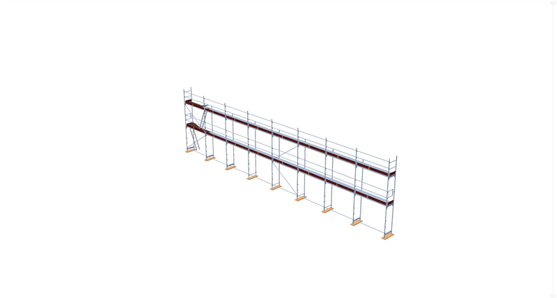 116,94m² Gerüst neu kaufen 17,5x6m Baugerüst Fassadengerüst Stahlgerüst Fassadengerüst Scaff24 