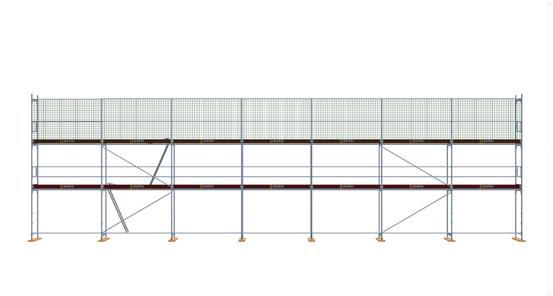 139,69m² Gerüst neu kaufen 21x6m Baugerüst Dachfanggerüst Stahlgerüst Dachfanggerüst Scaff24 