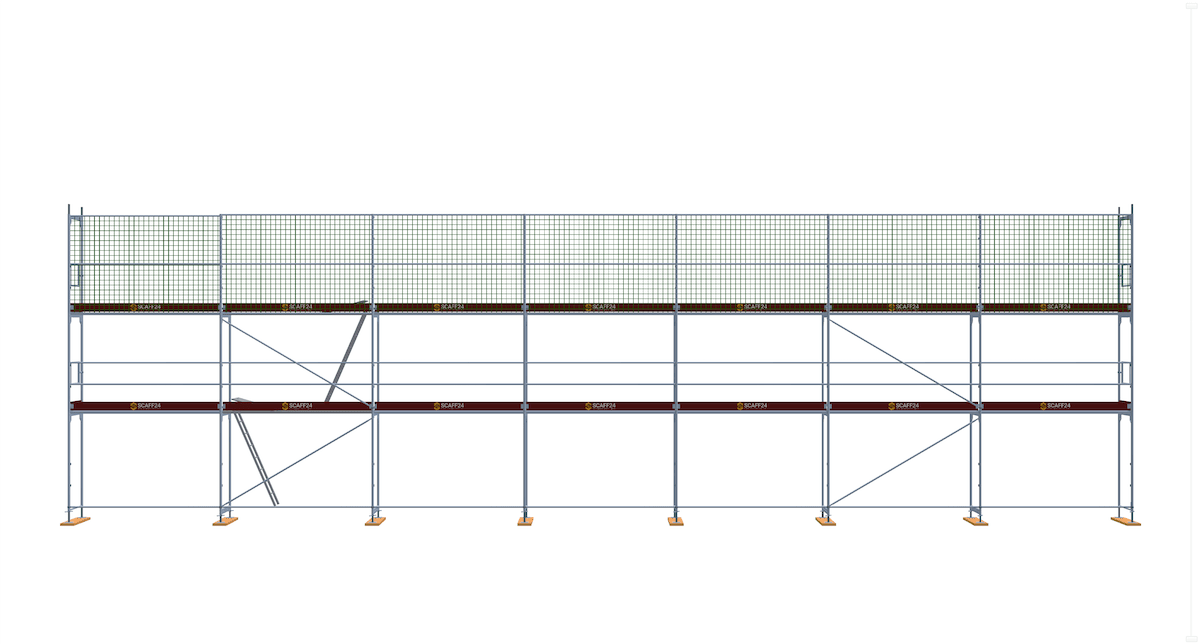 139,69m² Gerüst neu kaufen 21x6m Baugerüst Dachfanggerüst Stahlgerüst Dachfanggerüst Scaff24 