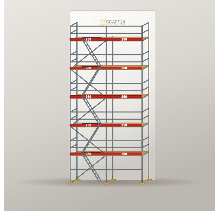 Fassadengerüst 5 x 12 m | 62,5 m² | Stahl / Holzbelag | SL74