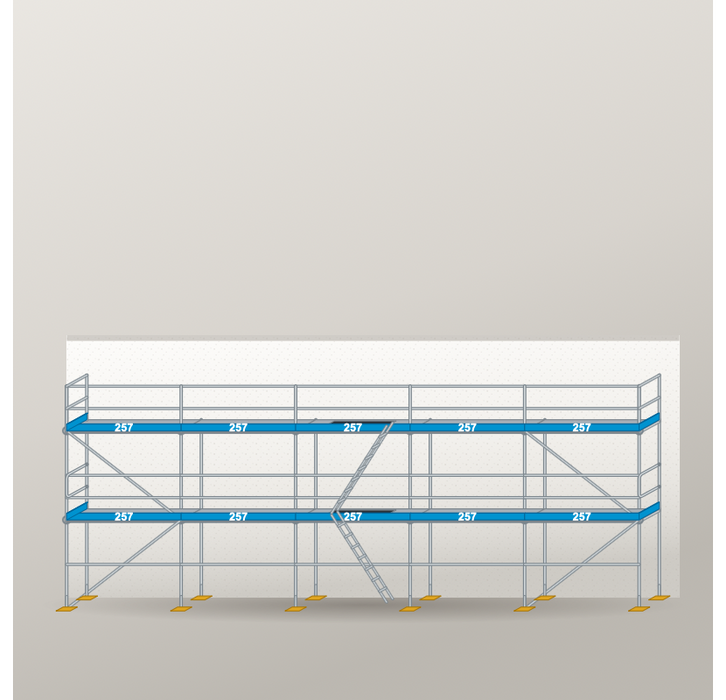 Fassadengerüst 12,85 x 6 m | 83,53 m² | Alu / Sperrholz | S73