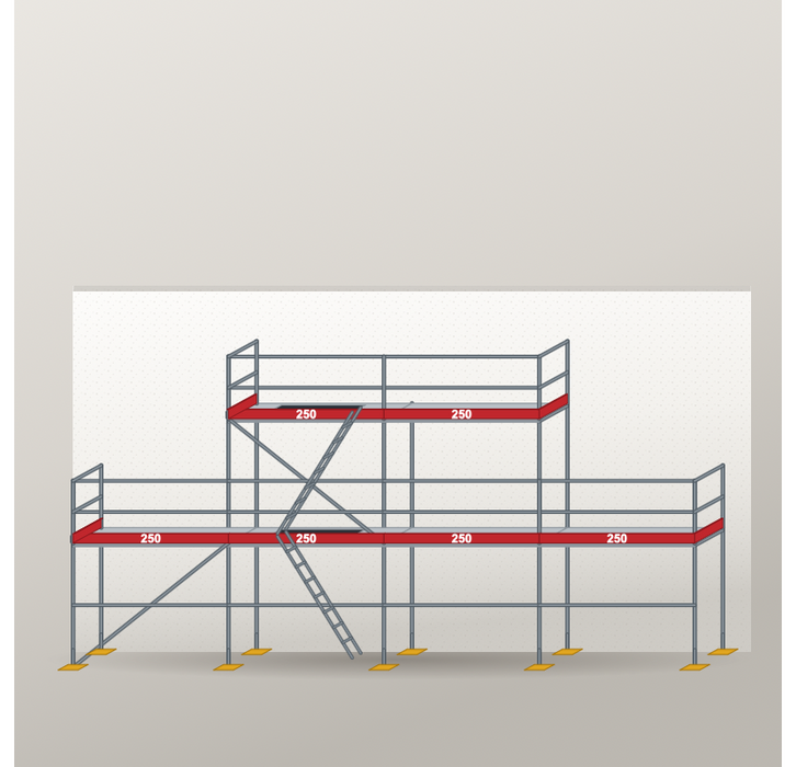 Giebelgerüst 10 x 6 m | 35 m² | Stahl / Stahlboden | SL74