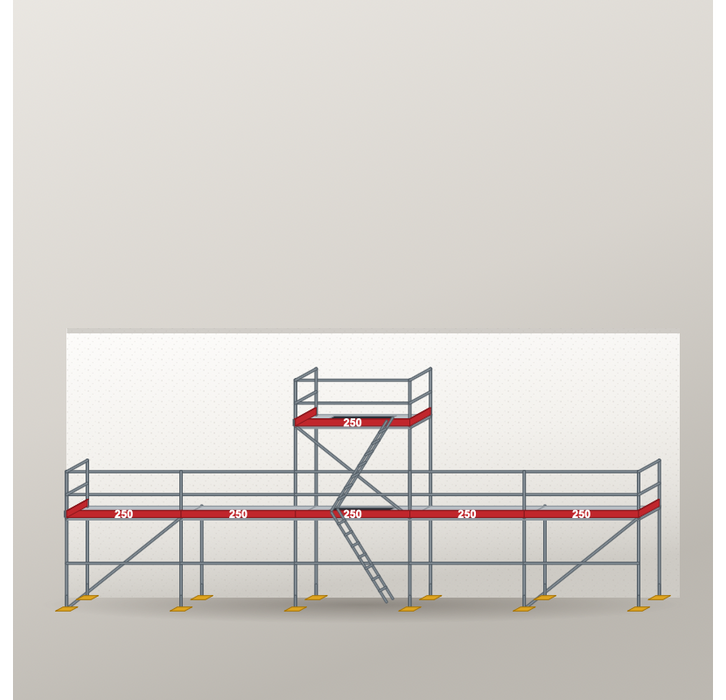 Giebelgerüst 12,5 x 6 m | 36,25 m² | Stahl / Stahlboden | SL74