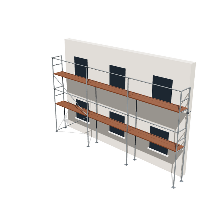 Fassadengerüst 9,21 x 6 m | 59,86 m² | Stahl / Sperrholz | S73