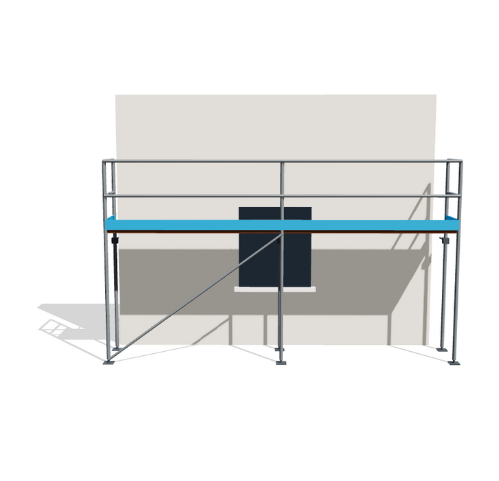 Fassadengerüst 5,14 x 4 m | 23,13 m² | Stahl / Sperrholz | S73