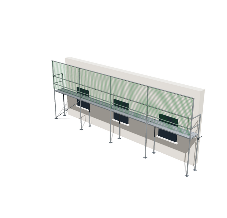 Baugerüst 10,28 x 4 m | 46,26 m² | Stahl / Stahlboden | S73