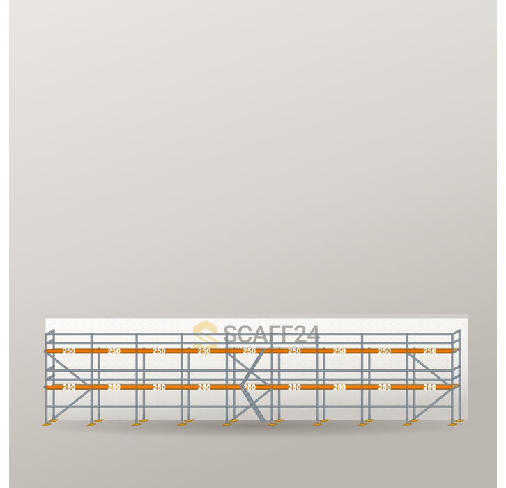 Fassadengerüst 22,5 x 6 m | 146,25 m² | Stahl / Holzbelag | R65