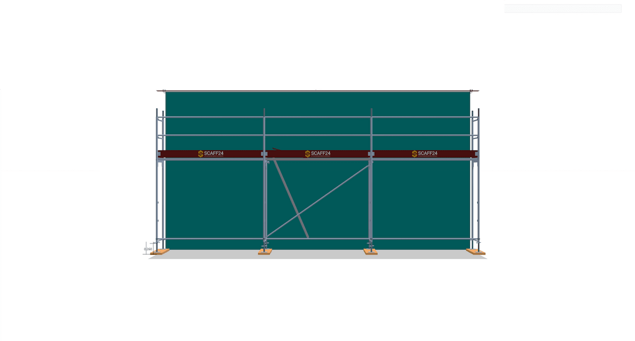 Alu Gerüst kaufen gebraucht 9x4m Baugerüst Fassadengerüst Alugerüst 41,45m² - (E) Alugerüst Scaff24 