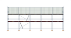 Dachfanggerüst 15×6 m | ca. 100 m² – 2 Ebenen | 73 cm Breite | Stahl Scaff24 