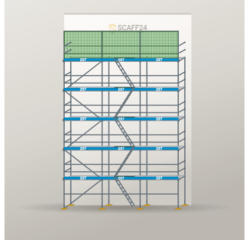 Dachfanggerüst 7,71 x 12 m | 96,38 m² | Stahl / Stahlboden | S73 Dachfanggerüst Scaff24 