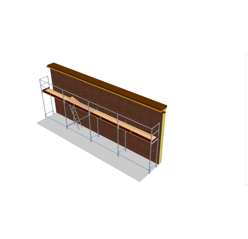Fassadengerüst 10 x 4 m | 45 m² | Stahl / Holzboden | SL74 Fassadengerüst Scaff24 