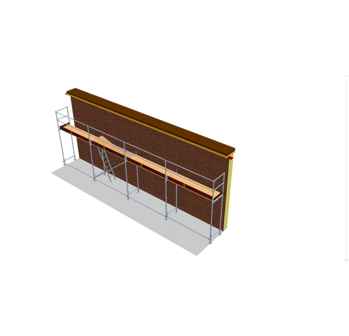 Fassadengerüst 10 x 4 m | 45 m² | Stahl / Holzboden | SL74 Fassadengerüst Scaff24 