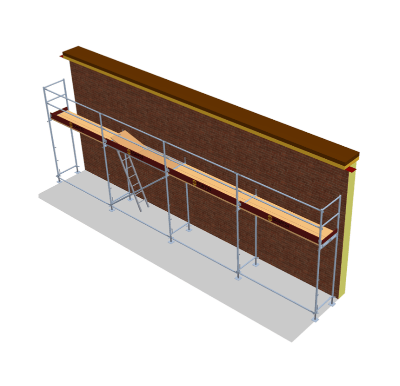 Fassadengerüst 10 x 4 m | 45 m² | Stahlgerüst | Neu | SL74 Gerüst Scaff24 