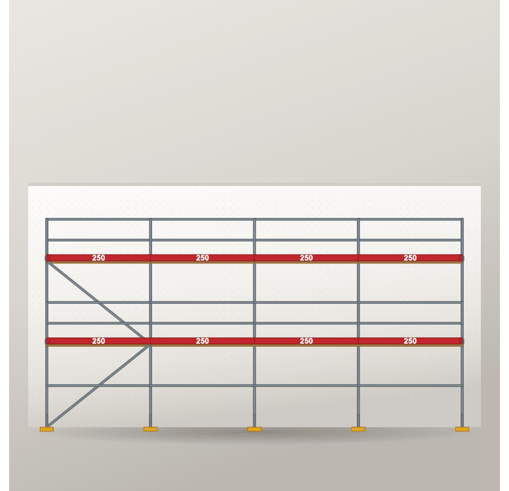 Fassadengerüst 10 x 6 m | 65 m² | Stahl / Holzbelag Fassadengerüst Scaff24 