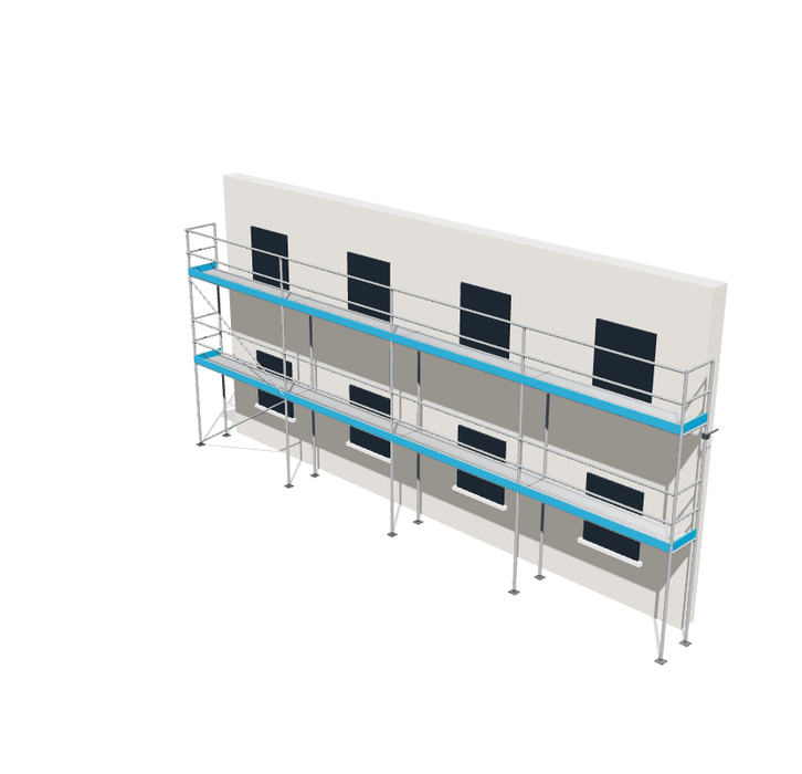 Fassadengerüst 12,28 x 6 m | 79,82 m² | Alu / Aluminium | S73 Fassadengerüst Scaff24 