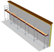 Fassadengerüst 12,5 x 4 m | 56,25 m² | Alu / Sperrholz | SL74 Alugerüst Scaff24 