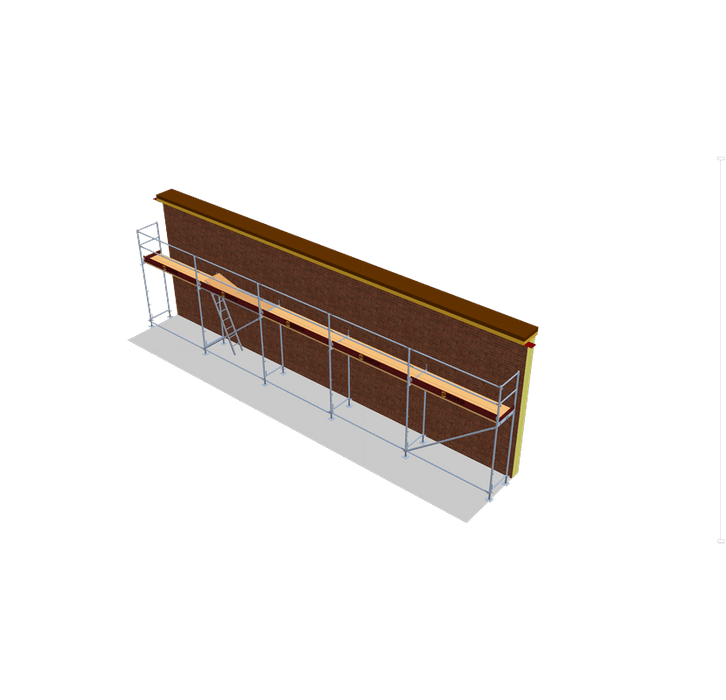 Fassadengerüst 12,5 x 4 m | 56,25 m² | Stahl / Holzbelag | SL74 Fassadengerüst Scaff24 