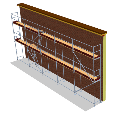 Fassadengerüst 12,5 x 6 m | 75 m² | Stahl / Holzbelag | SL74 Fassadengerüst Scaff24 