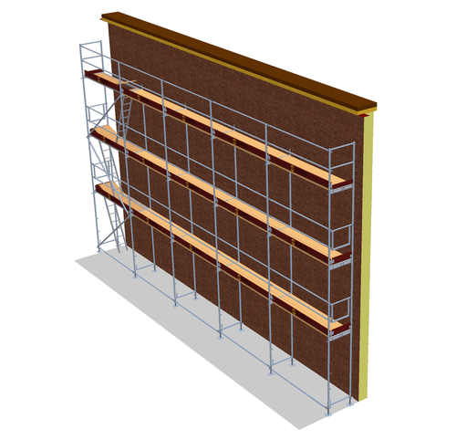 Fassadengerüst 12,5 x 8 m | 106,25 m² | Stahl / Holzbelag | SL74 Fassadengerüst Scaff24 
