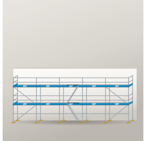 Fassadengerüst 12,85 x 6 m | 83,53 m² | Alu / Sperrholz | S73 Fassadengerüst Scaff24 