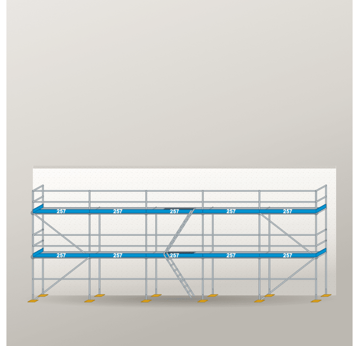 Fassadengerüst 12,85 x 6 m | 83,53 m² | Alu / Sperrholz | S73 Fassadengerüst Scaff24 