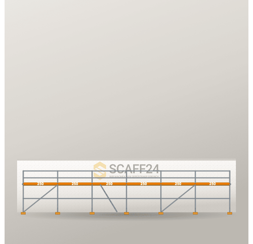 Fassadengerüst 15 x 4 m | 67,5 m² | Stahl / Holzbelag | R65 Fassadengerüst Scaff24 