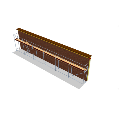 Fassadengerüst 15 x 4 m | 67,5 m² | Stahl / Holzbelag | SL74 Fassadengerüst Scaff24 