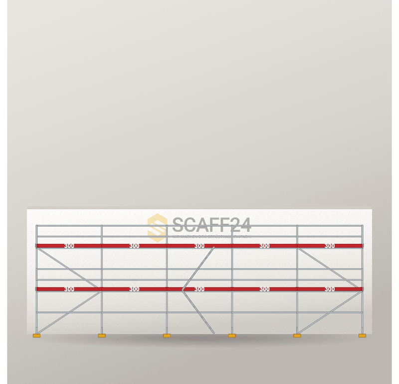 Fassadengerüst 15 x 6 m | 97,5 m² | Alu / Aluminium | SL74 Fassadengerüst Scaff24 