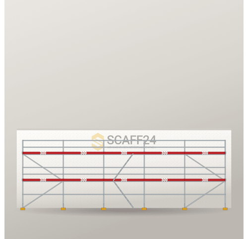 Fassadengerüst 15 x 6 m | 97,5 m² | Alu / Aluminium | SL74 Fassadengerüst Scaff24 