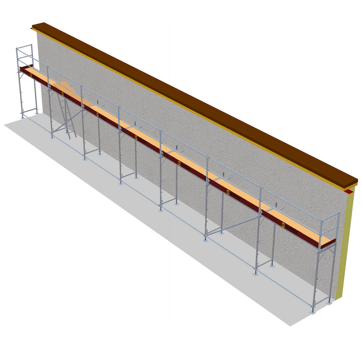 Fassadengerüst 17,5 x 4 m | 78,75 m² | Alu / Sperrholz | SL74 Alugerüst Scaff24 