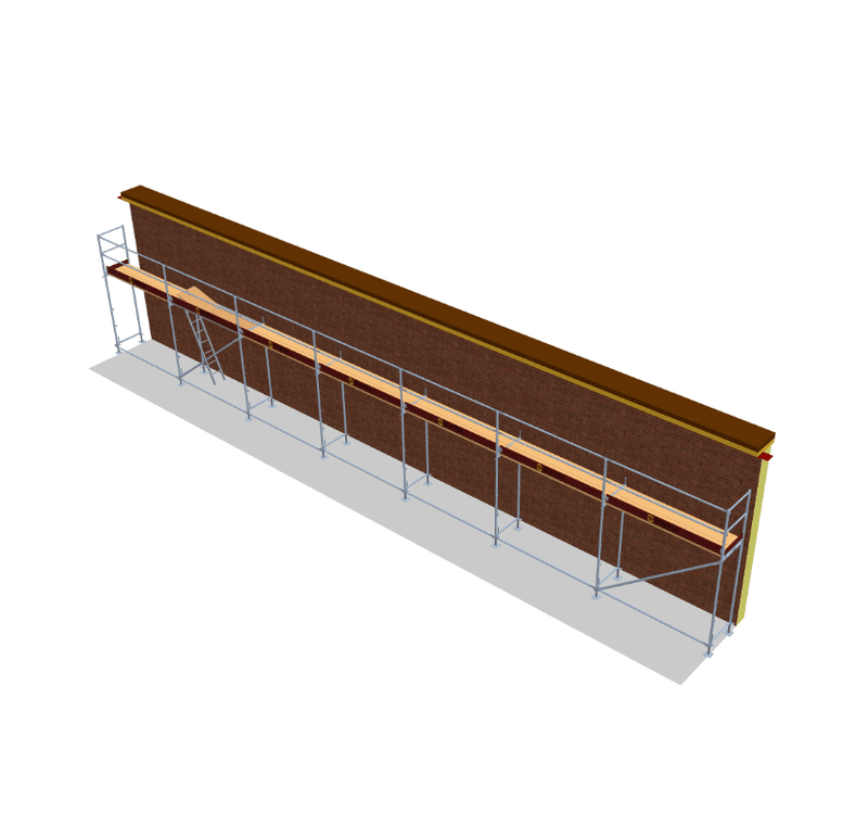 Fassadengerüst 17,5 x 4 m | 78,75 m² | Stahl / Holzbelag | SL74 Fassadengerüst Scaff24 