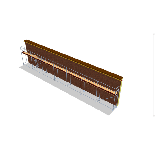 Fassadengerüst 17,5 x 4 m | 78,75 m² | Stahl / Holzbelag | SL74 Fassadengerüst Scaff24 