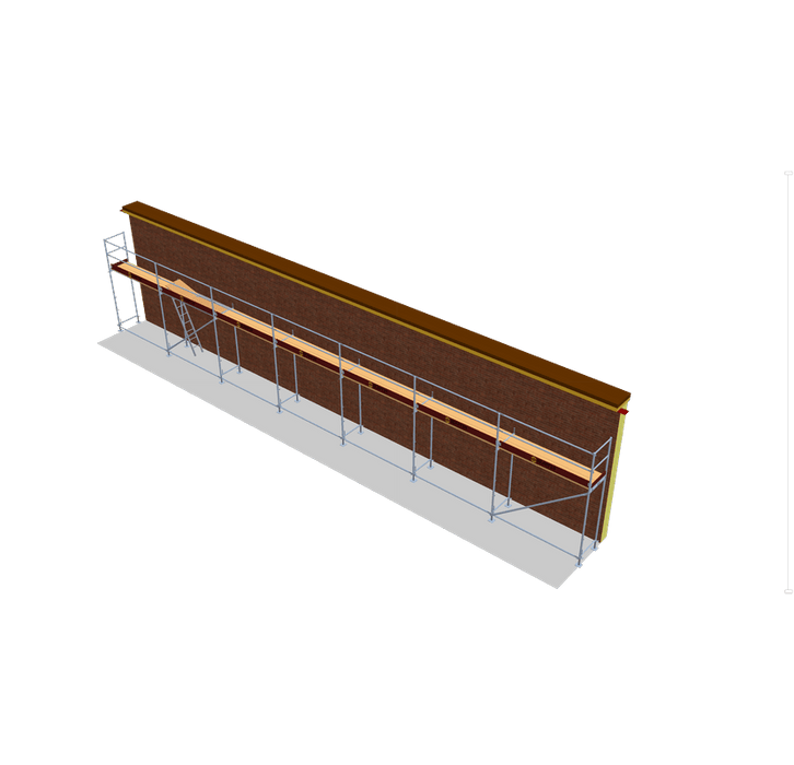 Fassadengerüst 17,5 x 4 m | 78,75 m² | Stahl / Holzbelag | SL74 Fassadengerüst Scaff24 
