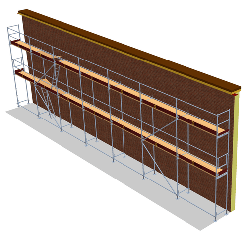 Fassadengerüst 17,5 x 6 m | 105 m² | Stahl / Holzbelag | SL74 Fassadengerüst Scaff24 