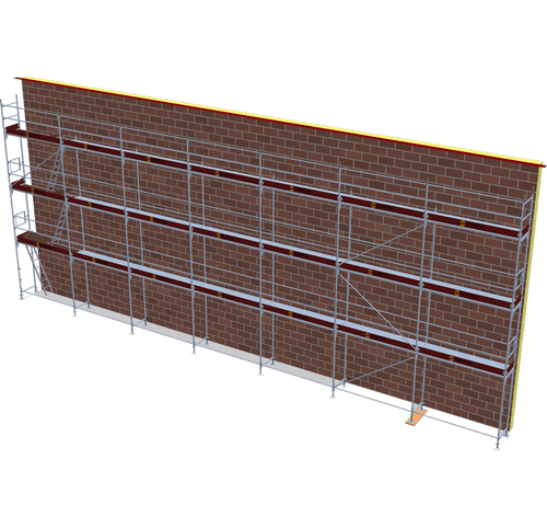 Fassadengerüst 17,99 x 8 m | 152,92 m² | Stahl / Stahlboden | S73 Gerüst Scaff24 