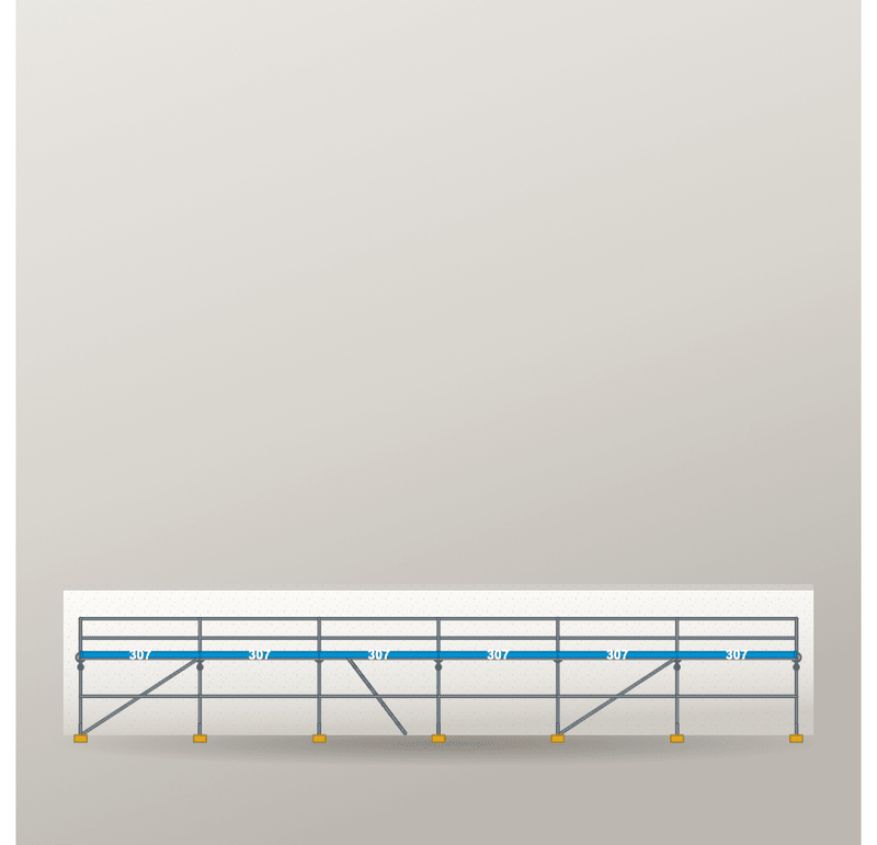 Fassadengerüst 18,42 x 4 m | 82,89 m² | Stahl / Sperrholz | S73 Fassadengerüst Scaff24 