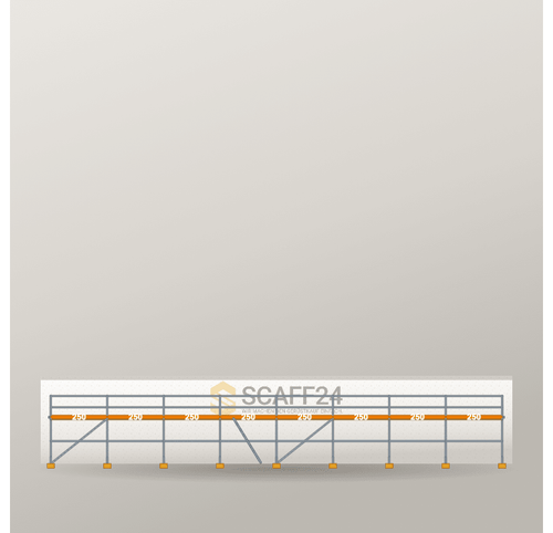 Fassadengerüst 20 x 4 m | 80.0 m² | Stahl / Holzbelag | R65 Fassadengerüst Scaff24 