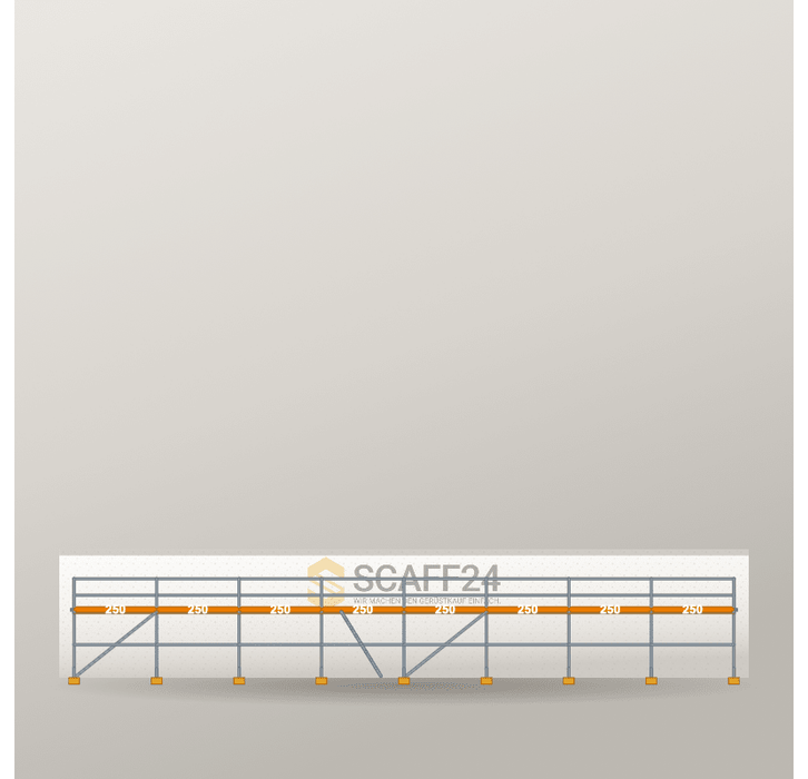 Fassadengerüst 20 x 4 m | 80.0 m² | Stahl / Holzbelag | R65 Fassadengerüst Scaff24 