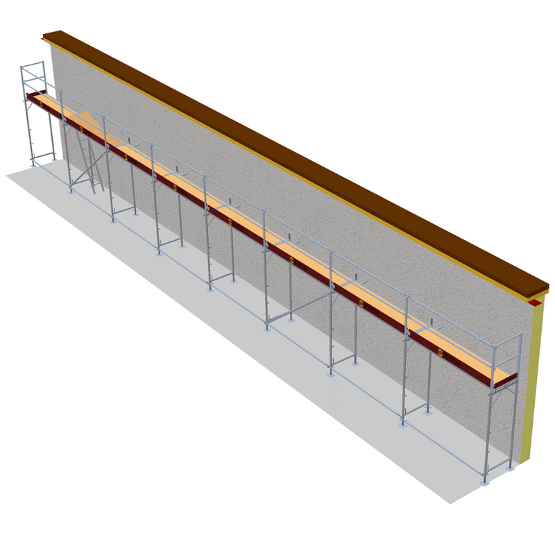 Fassadengerüst 20 x 4 m | 90 m² | Alu / Sperrholz | SL74 Fassadengerüst Scaff24 