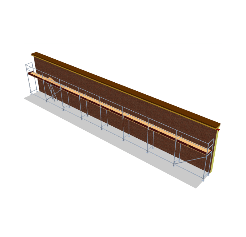 Fassadengerüst 20 x 4 m | 90 m² | Stahl / Holzbelag | SL74 Fassadengerüst Scaff24 