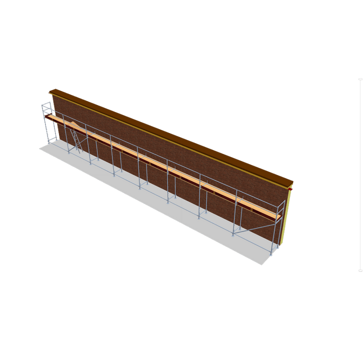 Fassadengerüst 20 x 4 m | 90 m² | Stahl / Holzbelag | SL74 Fassadengerüst Scaff24 